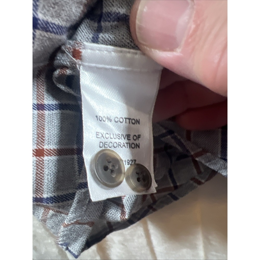 Johnnie-O Top Shelf Button Up Shirt Gray Men's XL Window Pane - Picture 8 of 9